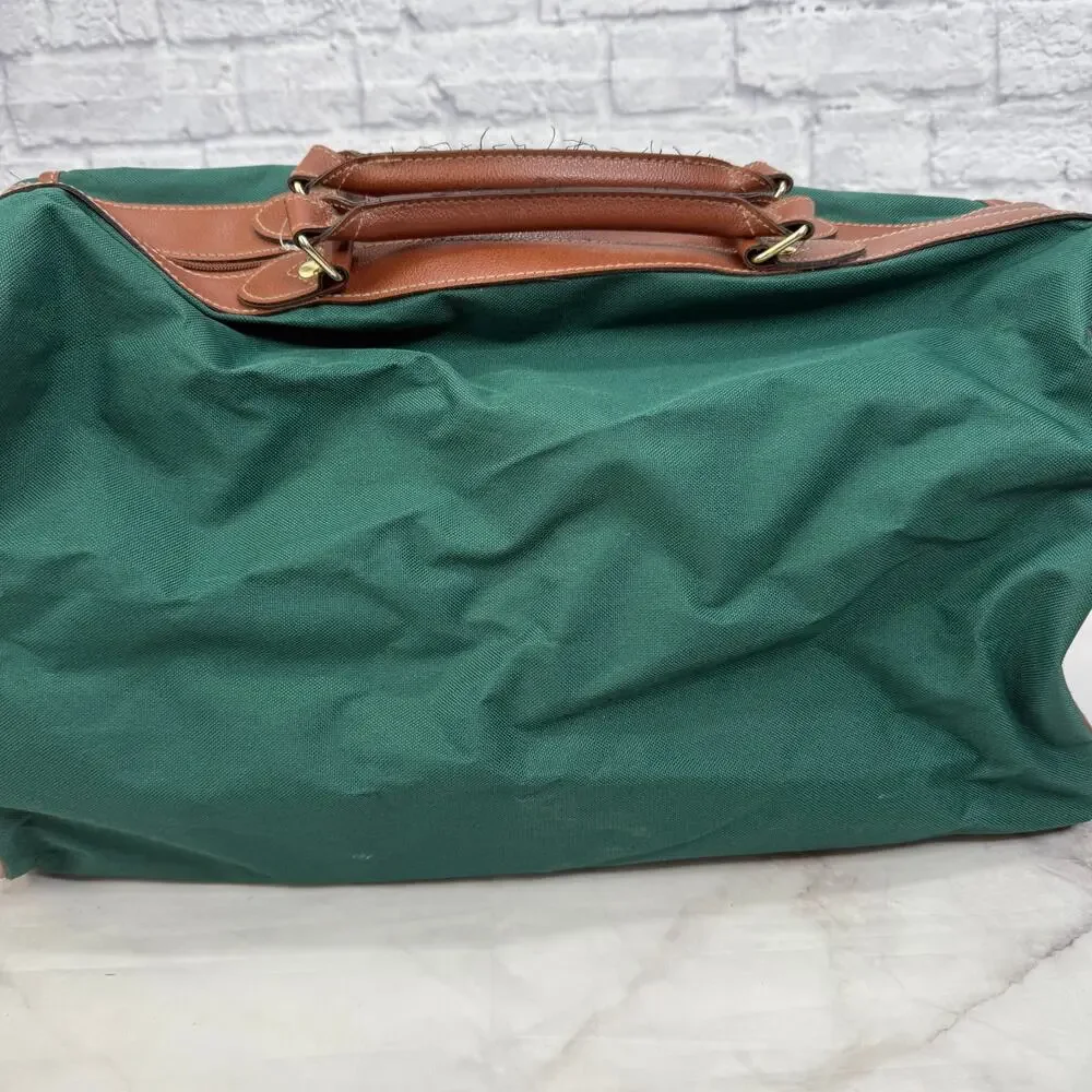 Polo Ralph Lauren Dark Green Canvas Duffle Weekender Bag with Logo